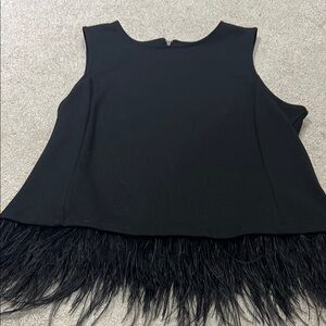 W5 Black Sleeveless Boxy Embellished Blouse